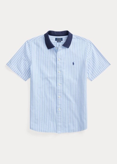 Camisa Oxford Polo Ralph Lauren Hombre Azules / Blancos - Classic Fit Polo Collar - ULSJK8764